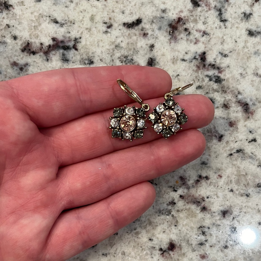 Elegant Gold and Silver Crystal Earrings